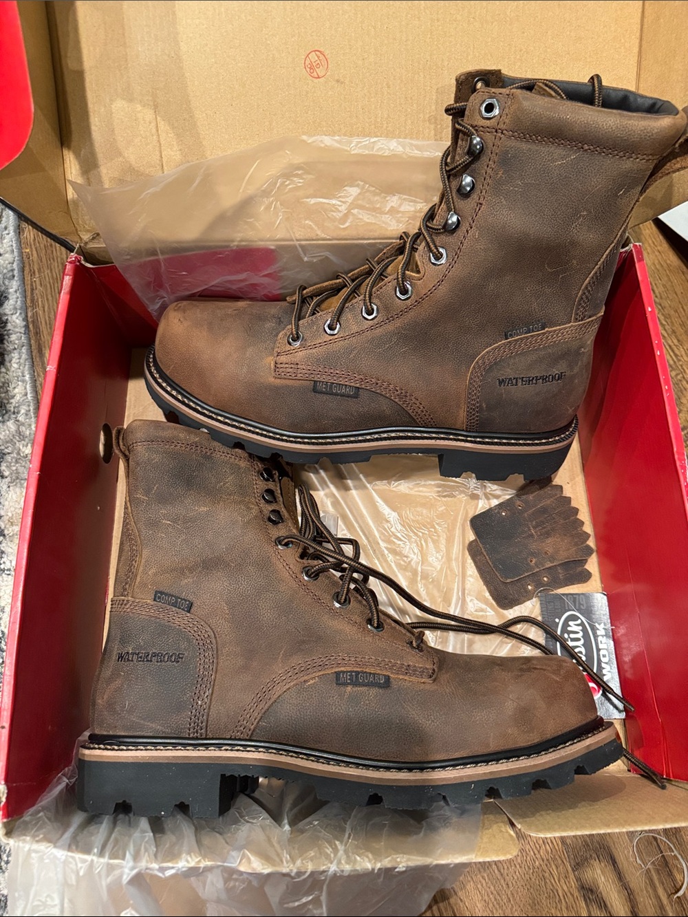 Justin Size 11D 8” Wyoming Composite Toe Boots
